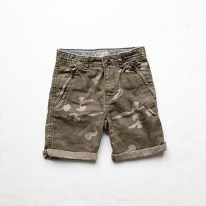 Zara green camo print rolled shorts EUC 7Y